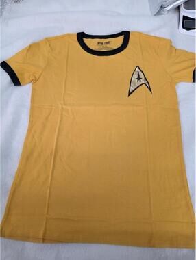 Star Trek Yellow Ringer Graphic T-Shirt with Delta Logo